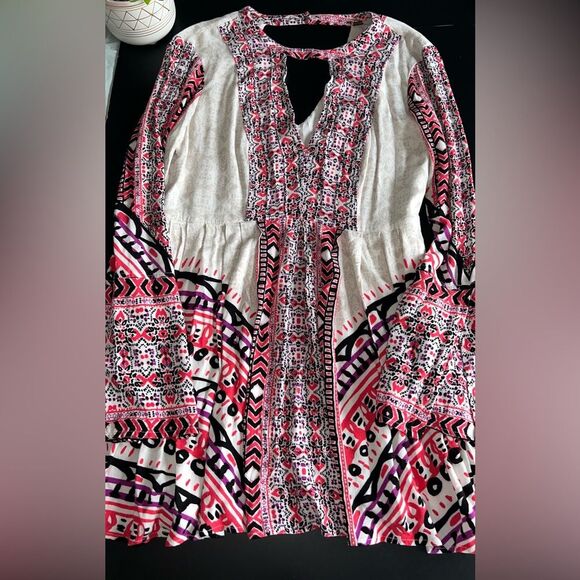 Free People Tegan Tunic Cutout Mini Dress Size 8 GUC - Picture 1 of 10